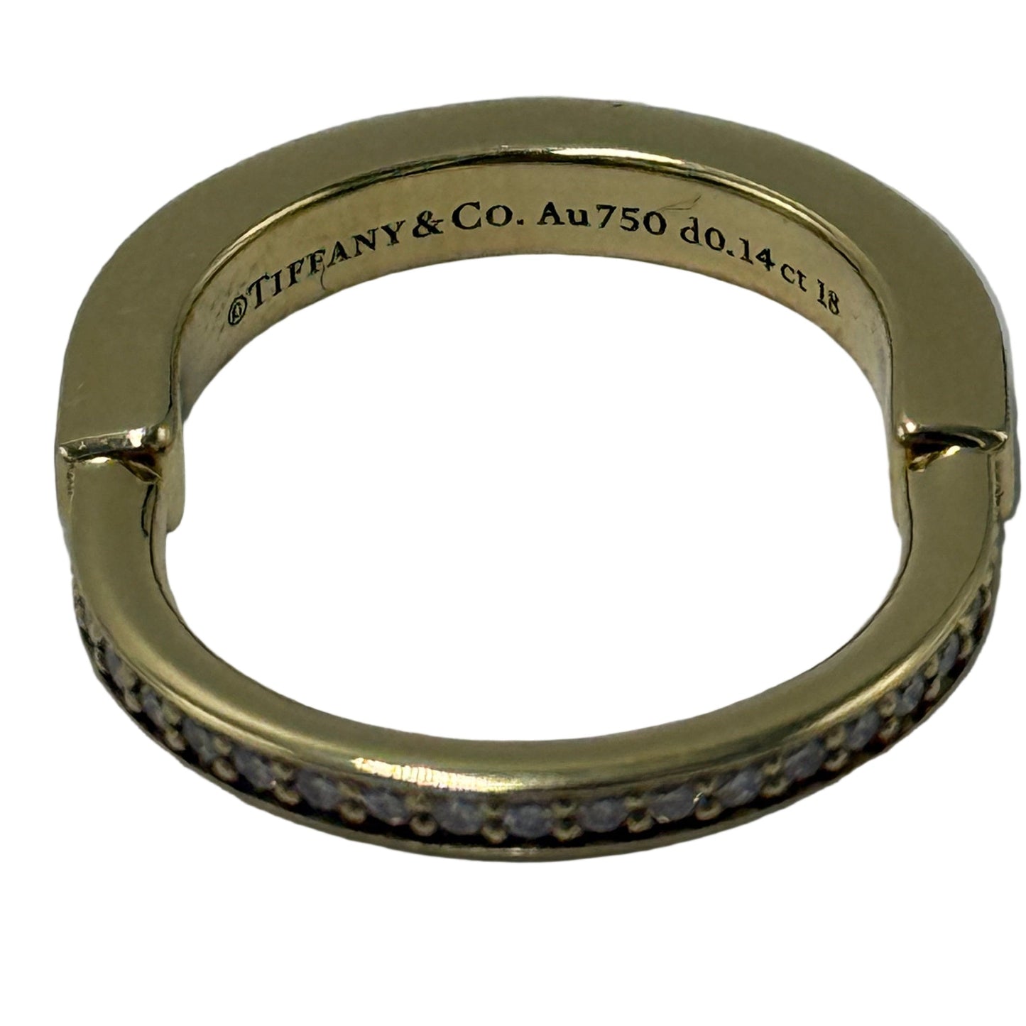 Tiffany & Company 18K & Diamond Lock Luxury Designer Ring, Size 6