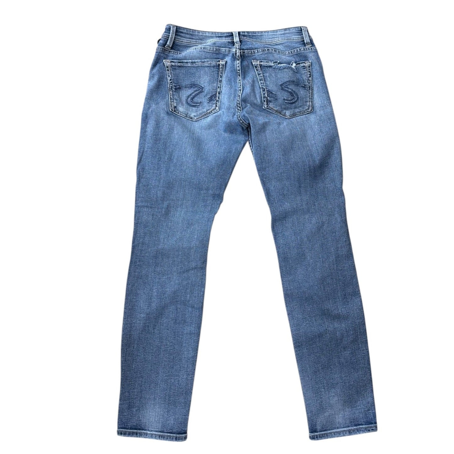 Jeans Straight By Silver In Blue Denim, Size:4