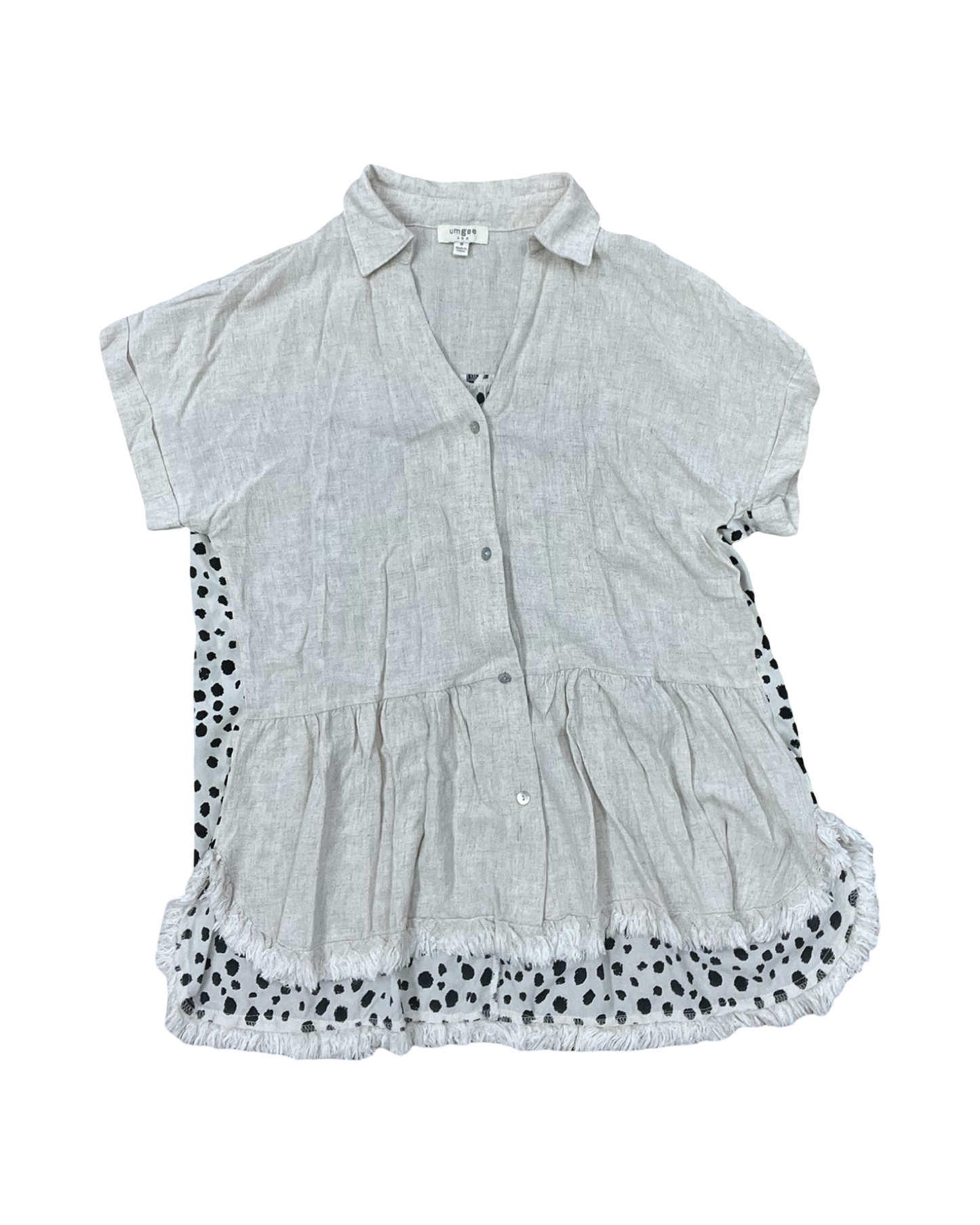 Blouse Ss By Umgee In Tan, Size:M