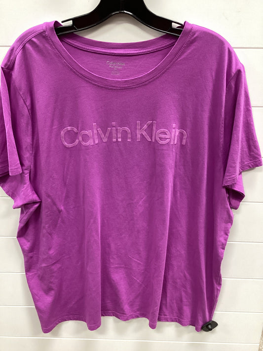 Top Ss By Calvin Klein Performance In Purple, Size:3X