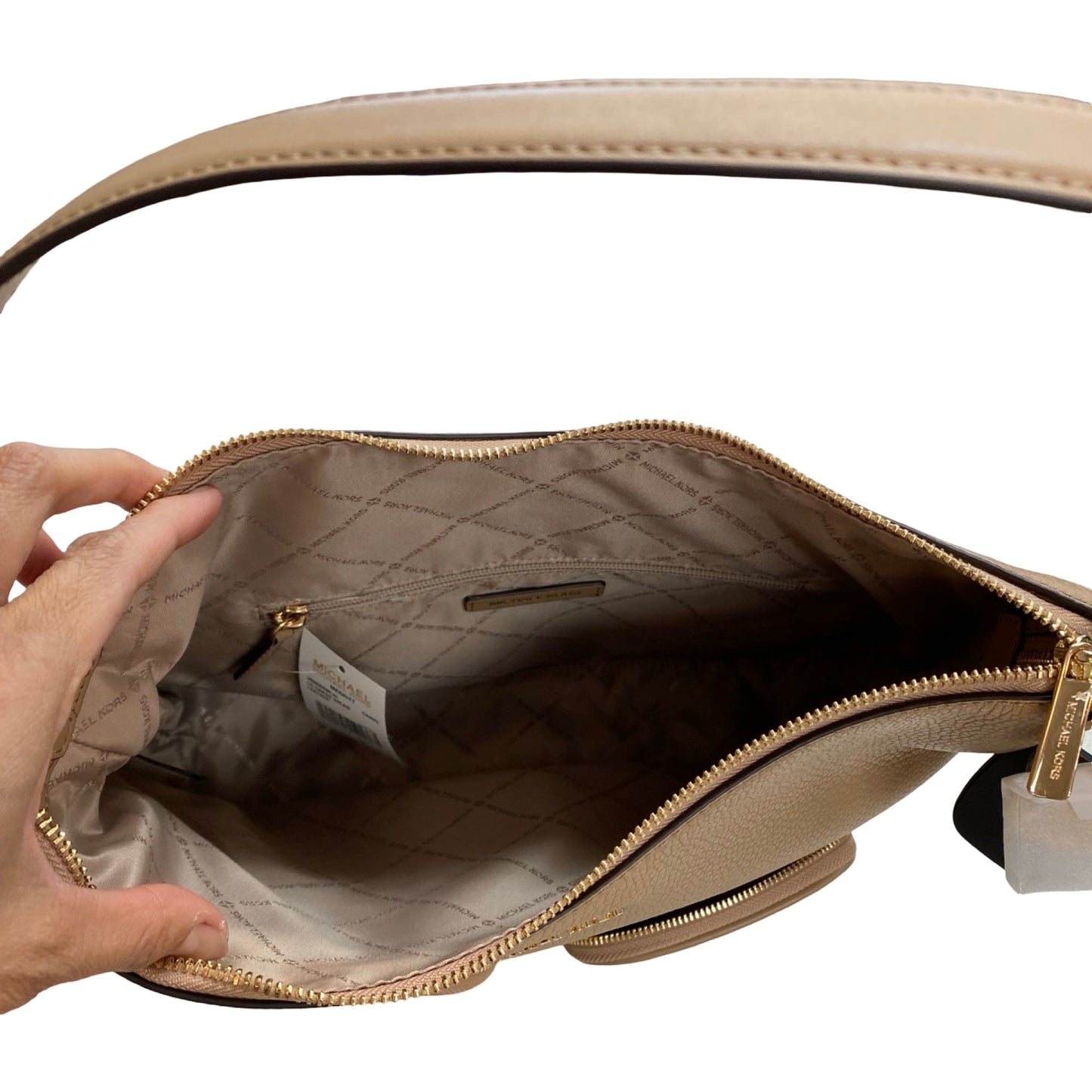 Handbag Designer By Michael Kors In Tan, Size:Medium