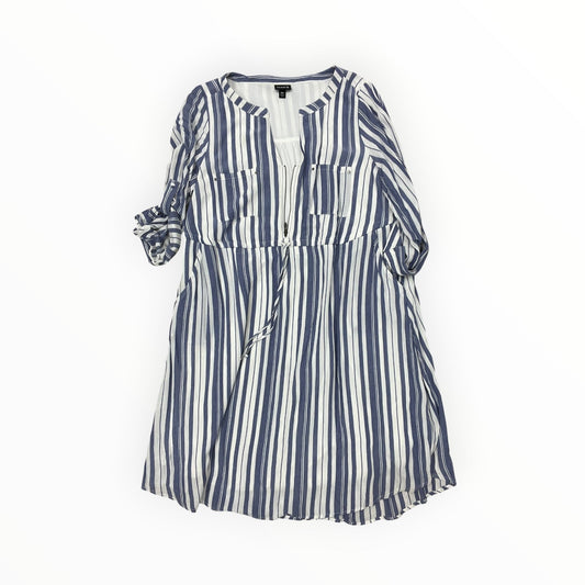 Dress Casual Midi By Torrid In Blue & White, Size:L