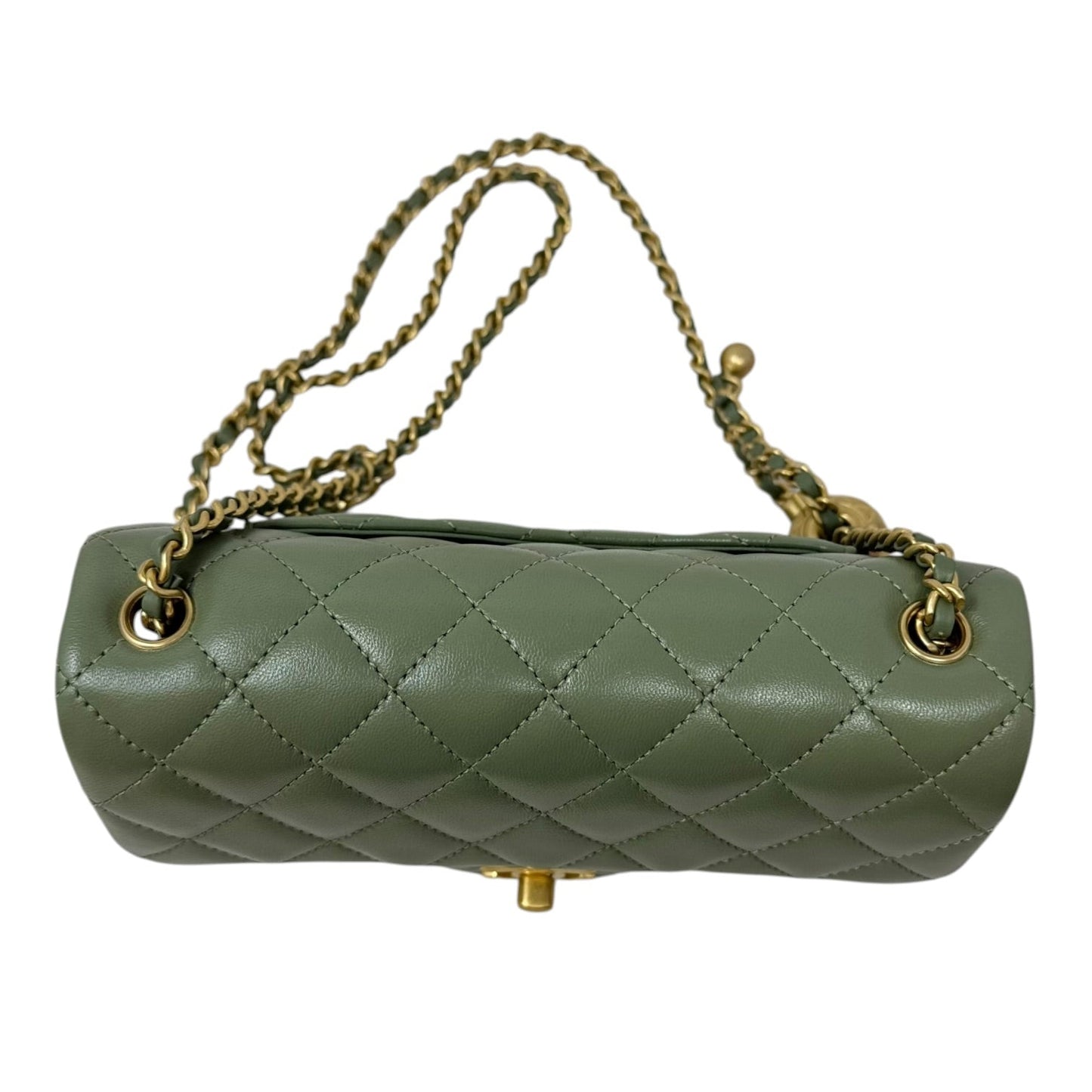 Quilted Lambskin Pearl Crush Mini Flap Handbag Luxury Designer By Chanel, Size: Small