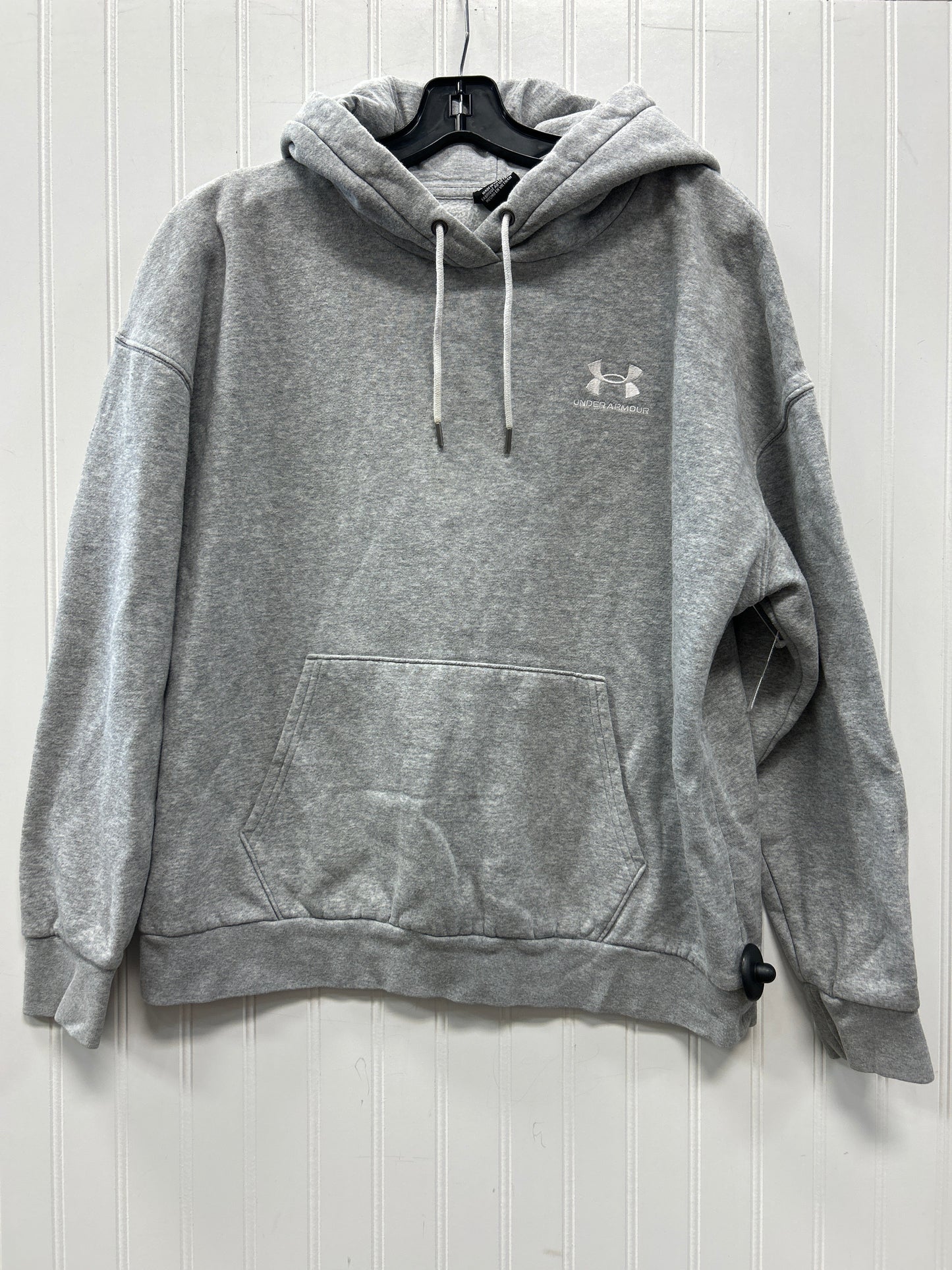 Athletic Sweatshirt Hoodie By Under Armour In Grey, Size:L