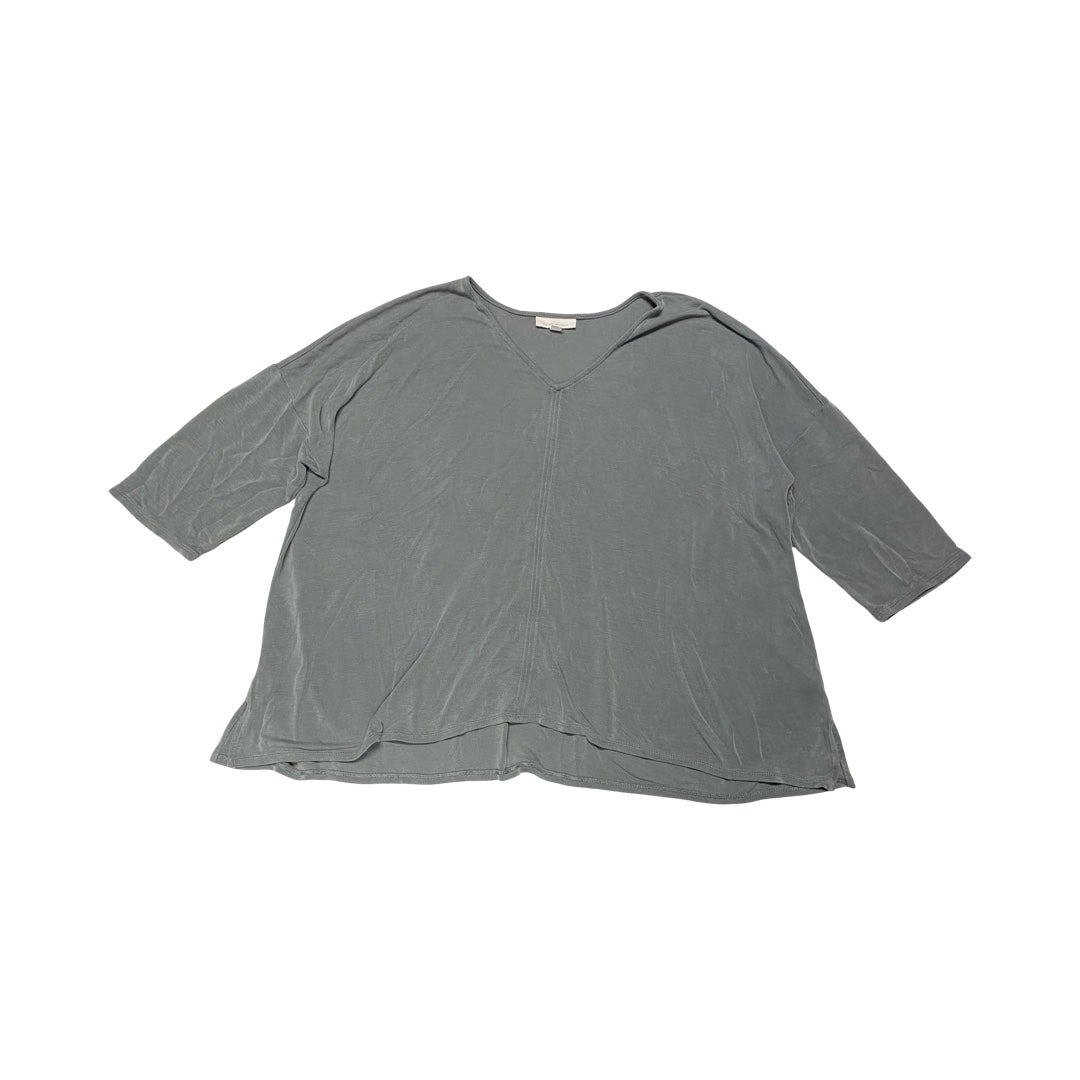 Top 3/4 Sleeve By J. Jill In Grey, Size:3X