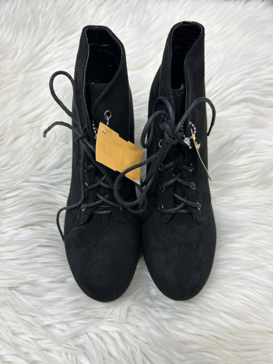 Boots Ankle Heels By Forever In Black, Size:8