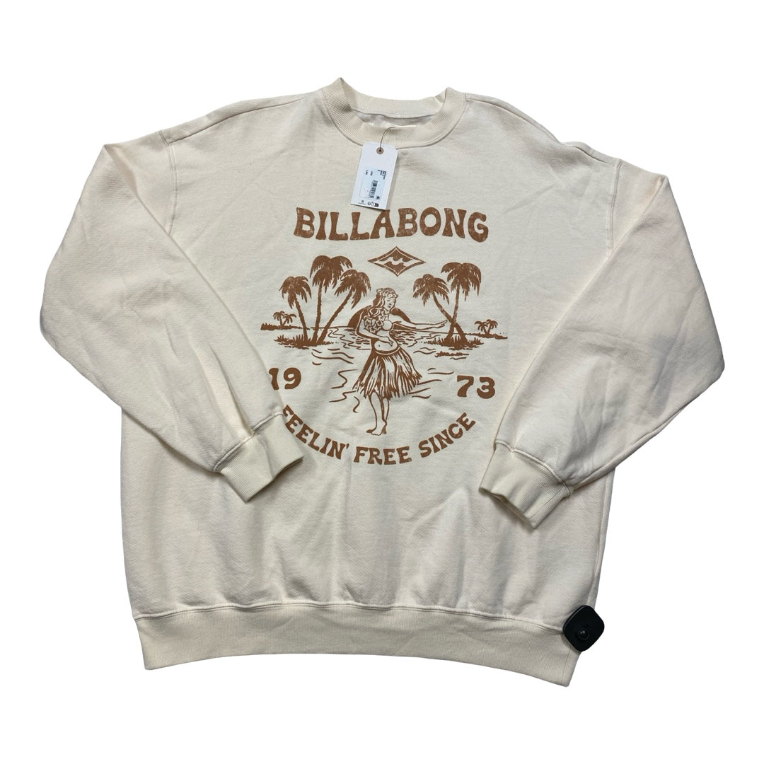 Sweatshirt Hoodie By Billabong In Cream, Size:S