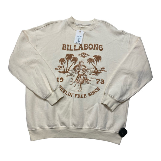 Sweatshirt Hoodie By Billabong In Cream, Size:S