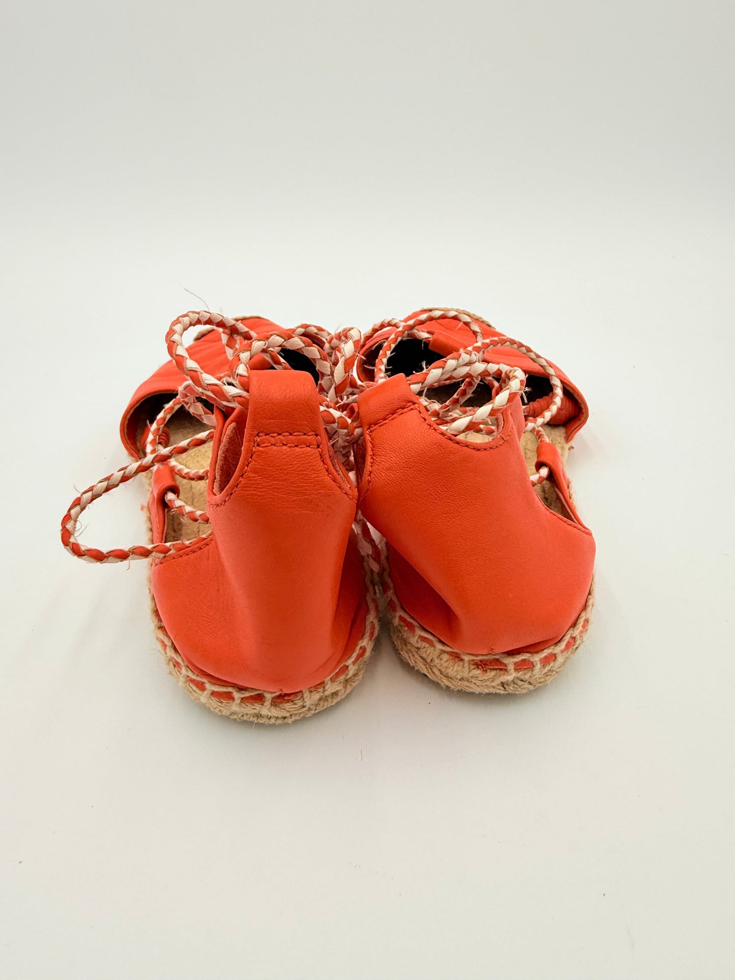 Sandals Designer By Tory Burch In Orange & White, Size:8