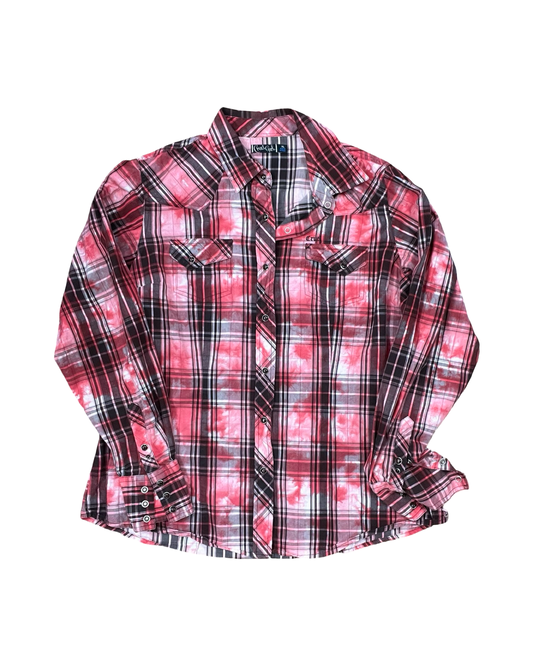 Blouse Ls By Clothes Mentor In Red & White, Size:Xl