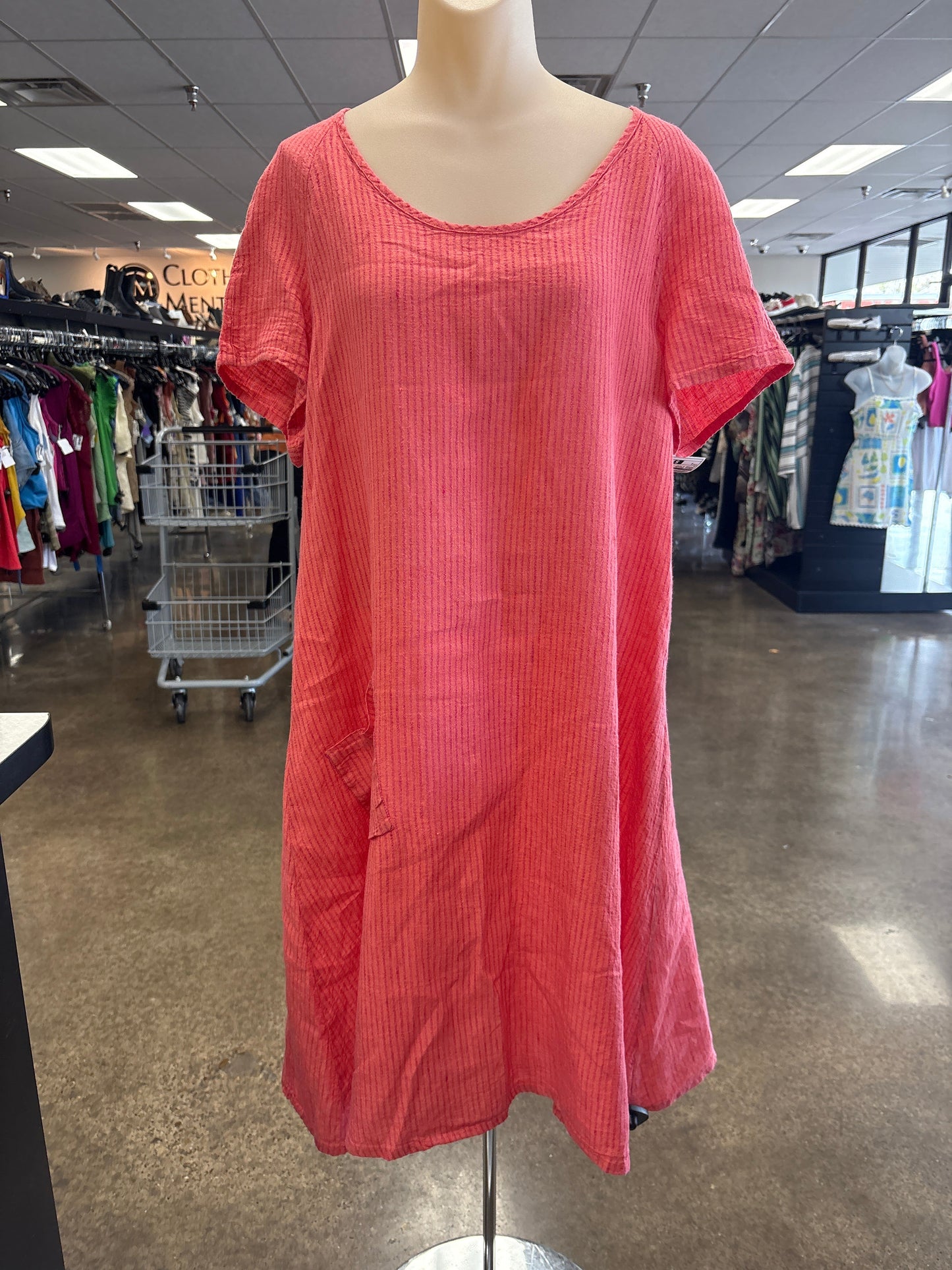 Dress Casual Short By Flax In Orange & Pink, Size:S