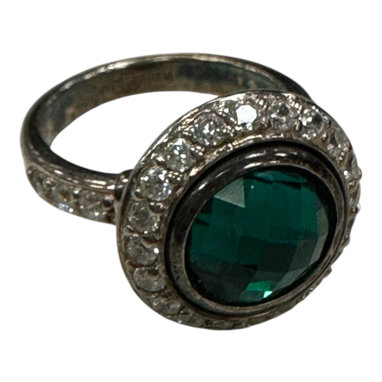 Ring Sterling Silver By Cmb In Green & Silver