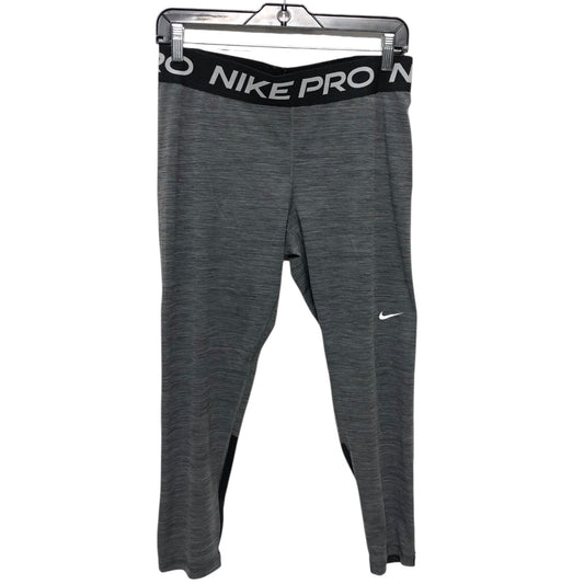 Athletic Leggings By Nike In Grey, Size:L