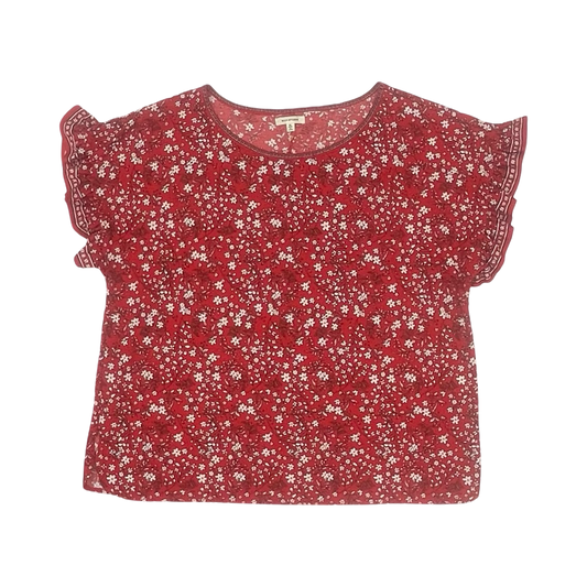 Blouse Ss By Max Studio In Red & White, Size:Xl