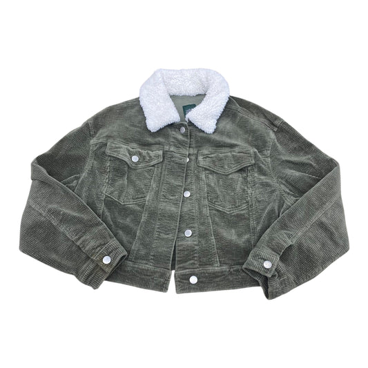 Jacket Faux Fur & Sherpa By Wild Fable In Green, Size:1X