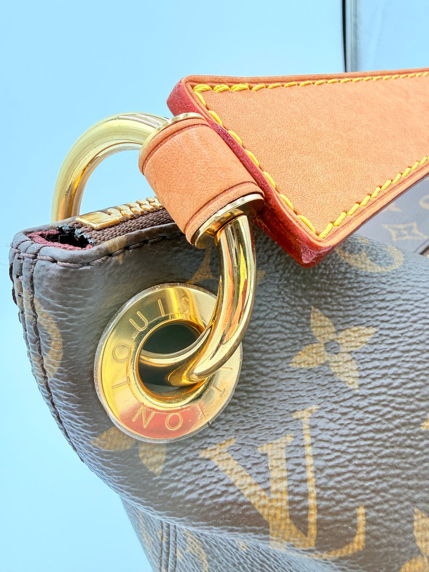 Handbag Luxury Designer By Louis Vuitton In Brown, Size:Medium