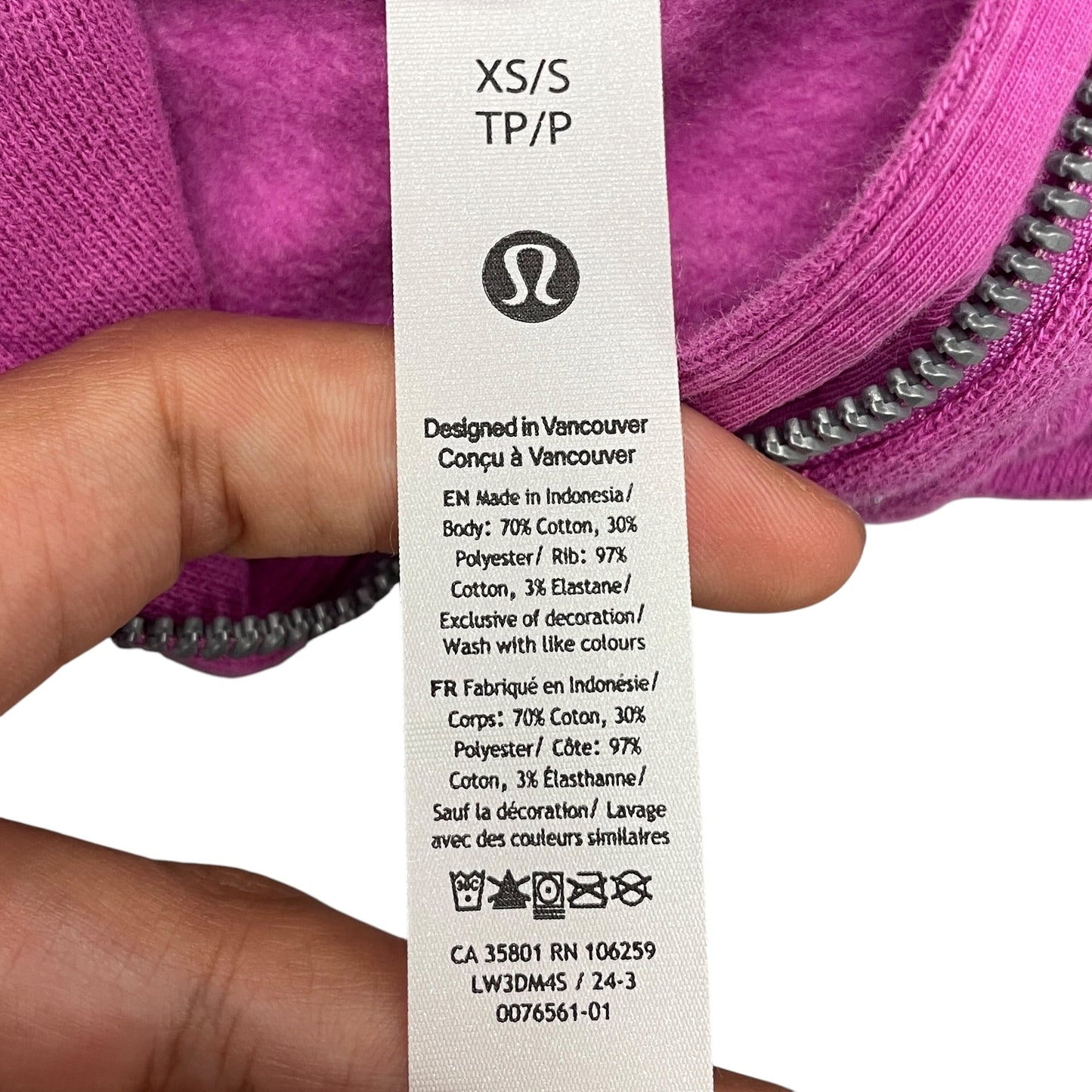 Athletic Sweatshirt Hoodie By Lululemon In Purple, Size: Xs