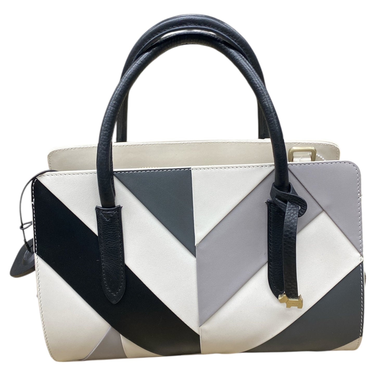 Handbag Designer By Radley London In Black & Cream, Size:Medium