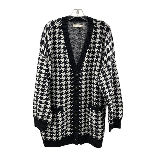 Sweater Cardigan By Loft In Black & White, Size:Xl