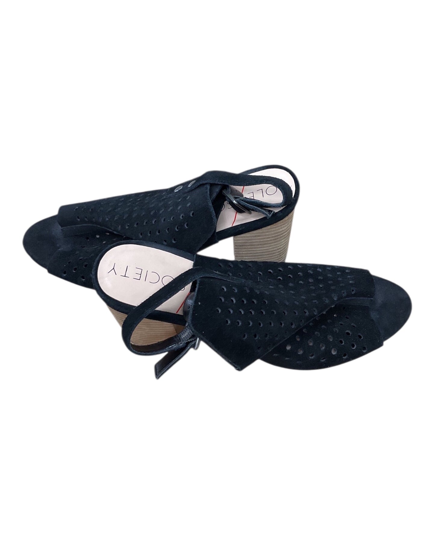 Sandals Heels Block By Sole Society In Black, Size:10