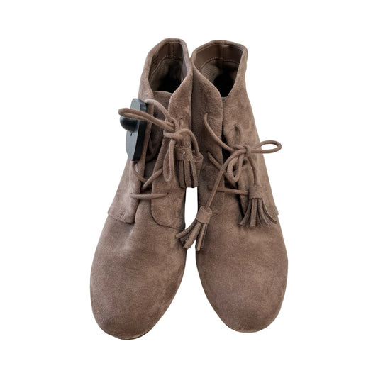 Boots Ankle Heels By Dr Scholls In Taupe, Size:8.5