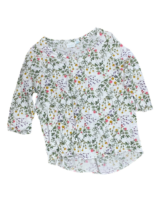 Top 3/4 Sleeve By Cynthia Rowley In Floral Print, Size:1X