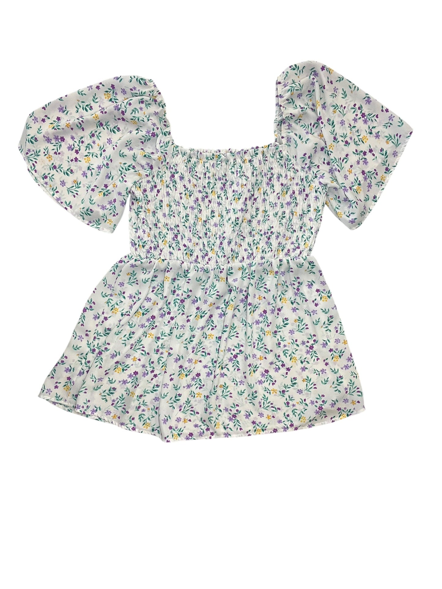 Blouse Ss By Chicsoul In Floral Print, Size:1X