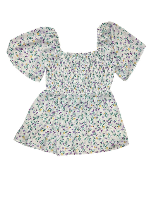 Blouse Ss By Chicsoul In Floral Print, Size:1X