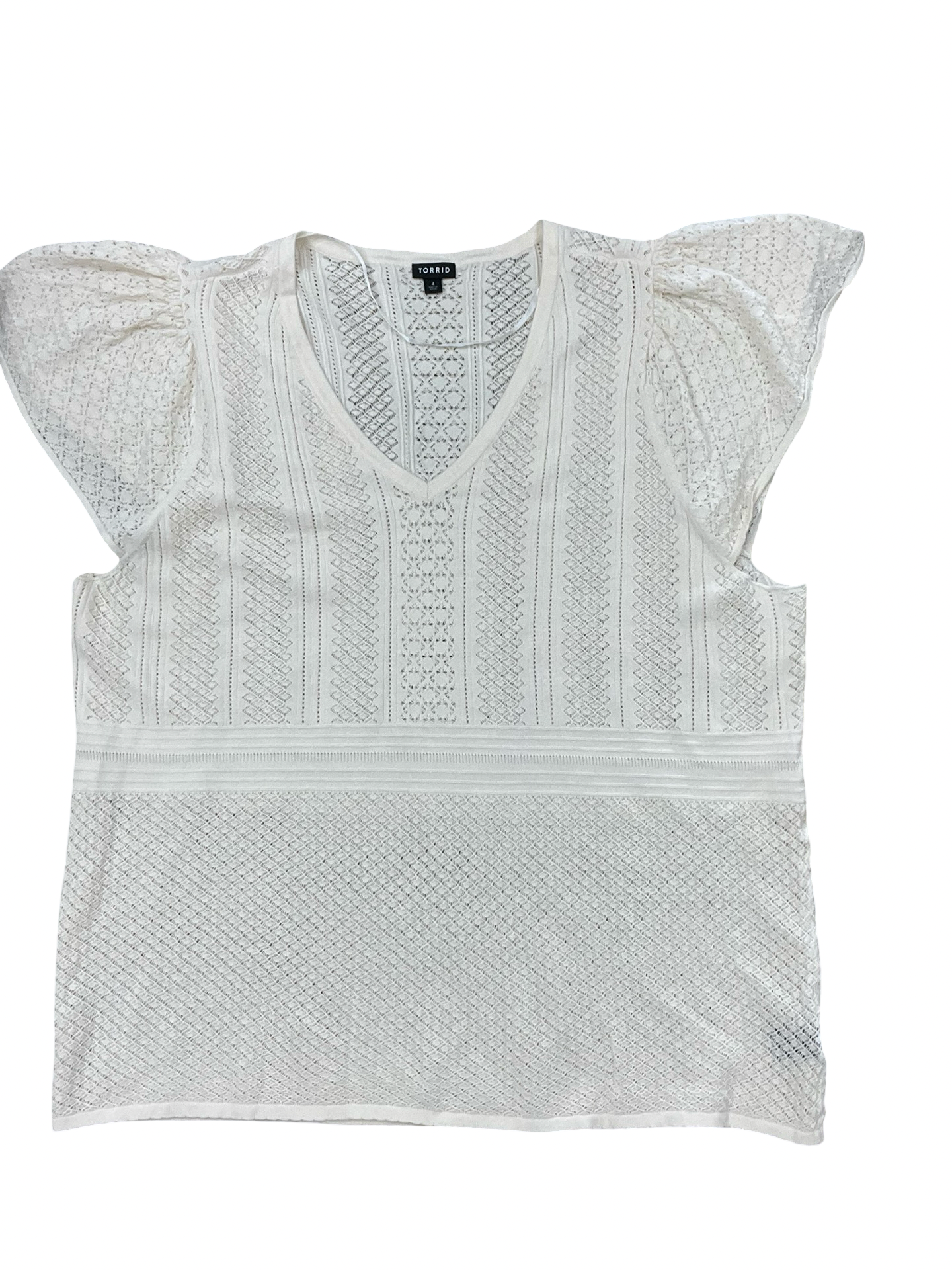 Top Ss By Torrid In Cream, Size:4X