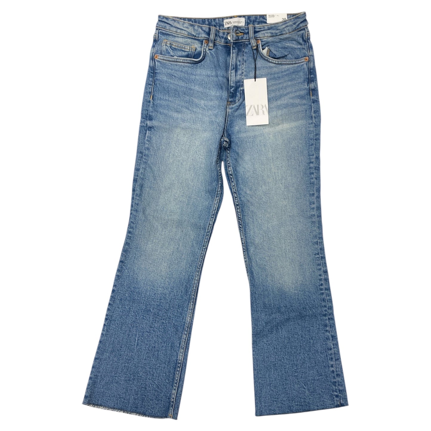 Jeans Cropped By Zara In Blue Denim, Size:6