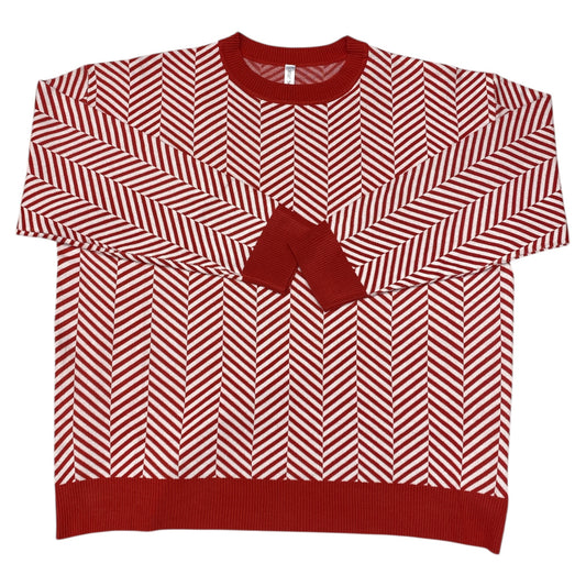 Sweater By Dear Scarlett In Red & White, Size:3X