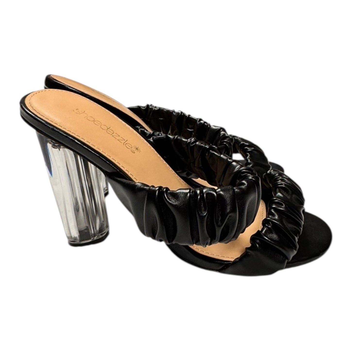 Sandals Heels Block By Shoedazzle In Black, Size:7.5