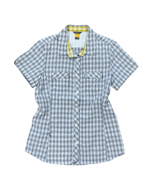 Blouse Ss By Eddie Bauer In Grey & White, Size:Xs