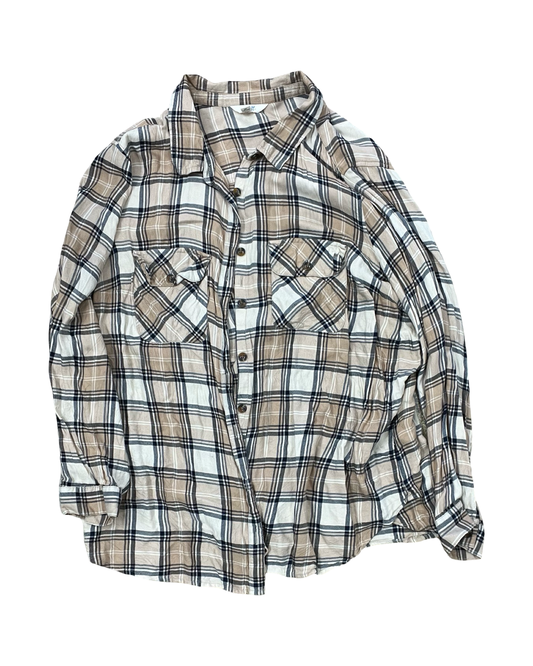 Blouse Ls By Terra & Sky In Brown, Size:2X