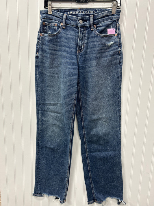Jeans Straight By American Eagle In Blue Denim, Size:2