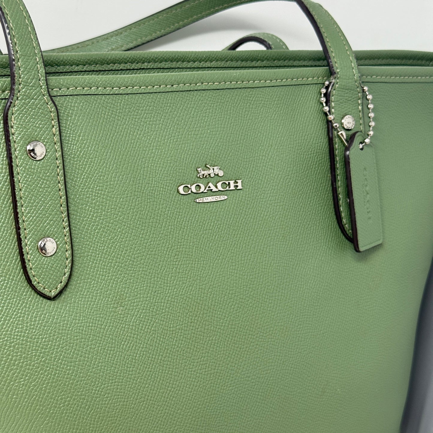 City Zip Tote In Crossgrain Leather Designer By Coach, Size: Medium