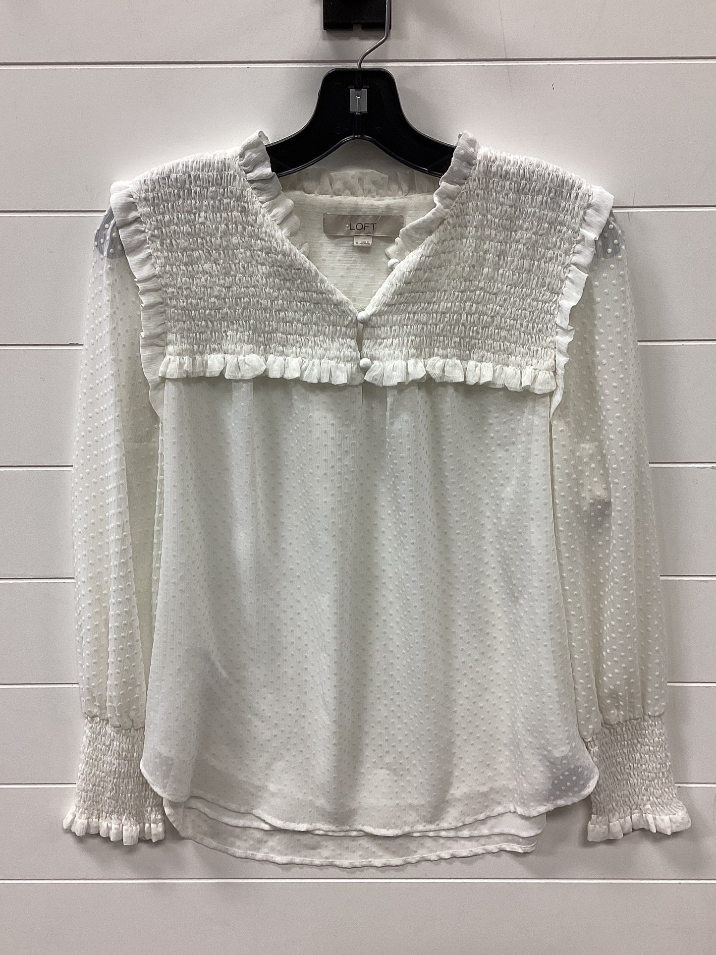 Top Ls By Loft In Cream, Size:S