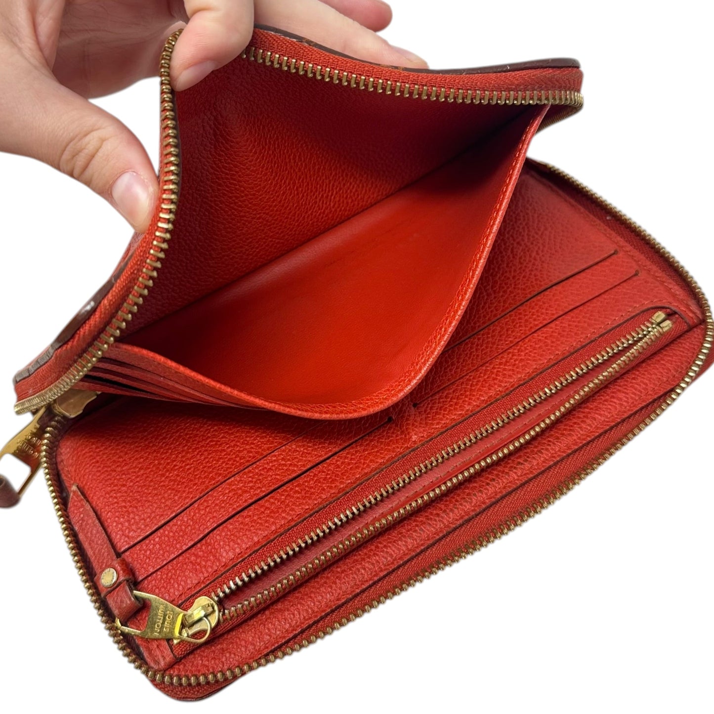 AS IS Monogram Empreinte Zippy Wallet Luxury Designer By Louis Vuitton, Size: Large