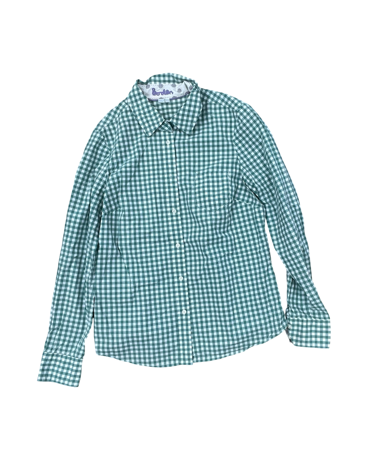 Blouse Ls By Boden In Green & White, Size:M