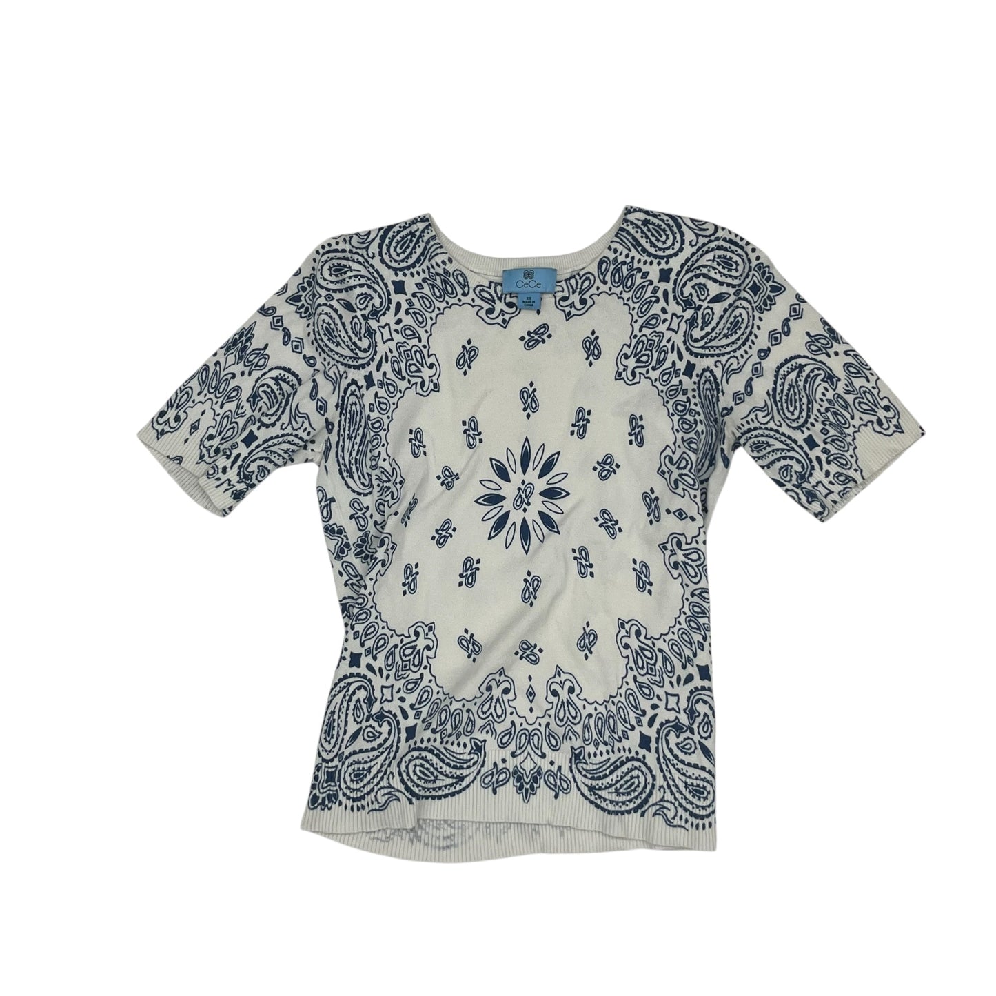 Sweater Ss By Cece In Blue & White, Size:Xs