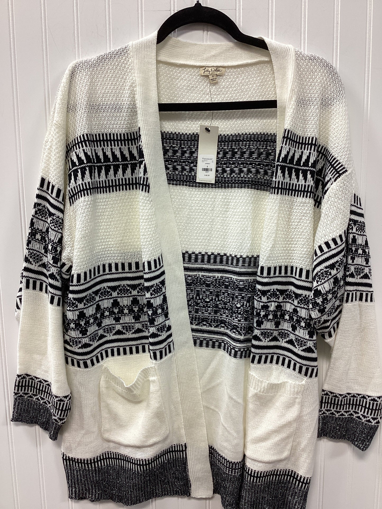 Sweater Cardigan By Lily White In White, Size:S