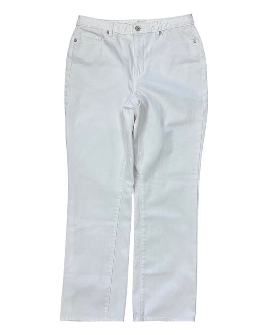 Jeans Straight By Coldwater Creek In White Denim, Size:10