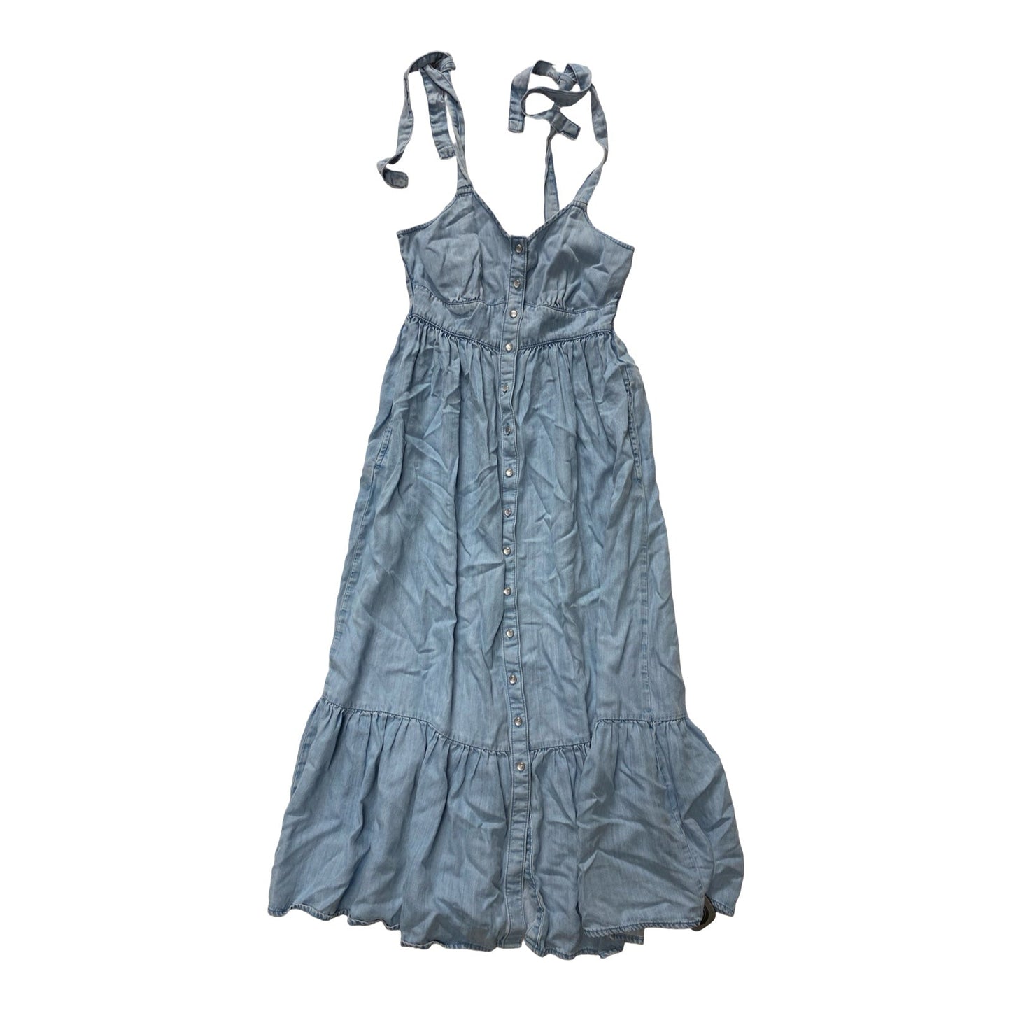 Dress Casual Maxi By Levis In Blue Denim, Size:Xs