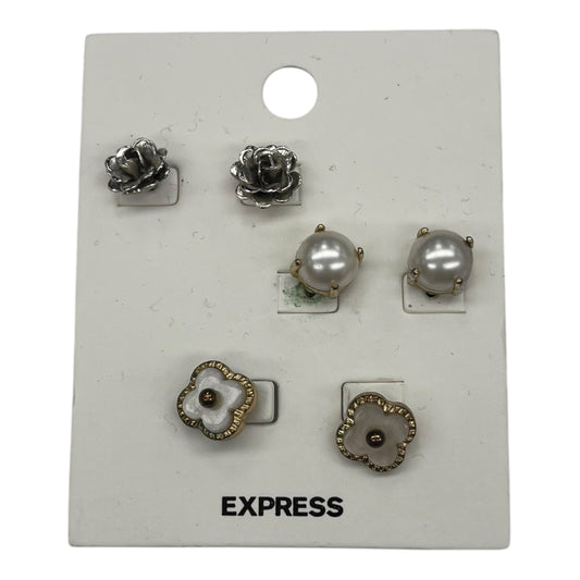 Earrings Stud By Express In Gold & Silver, Size:03 Piece Set