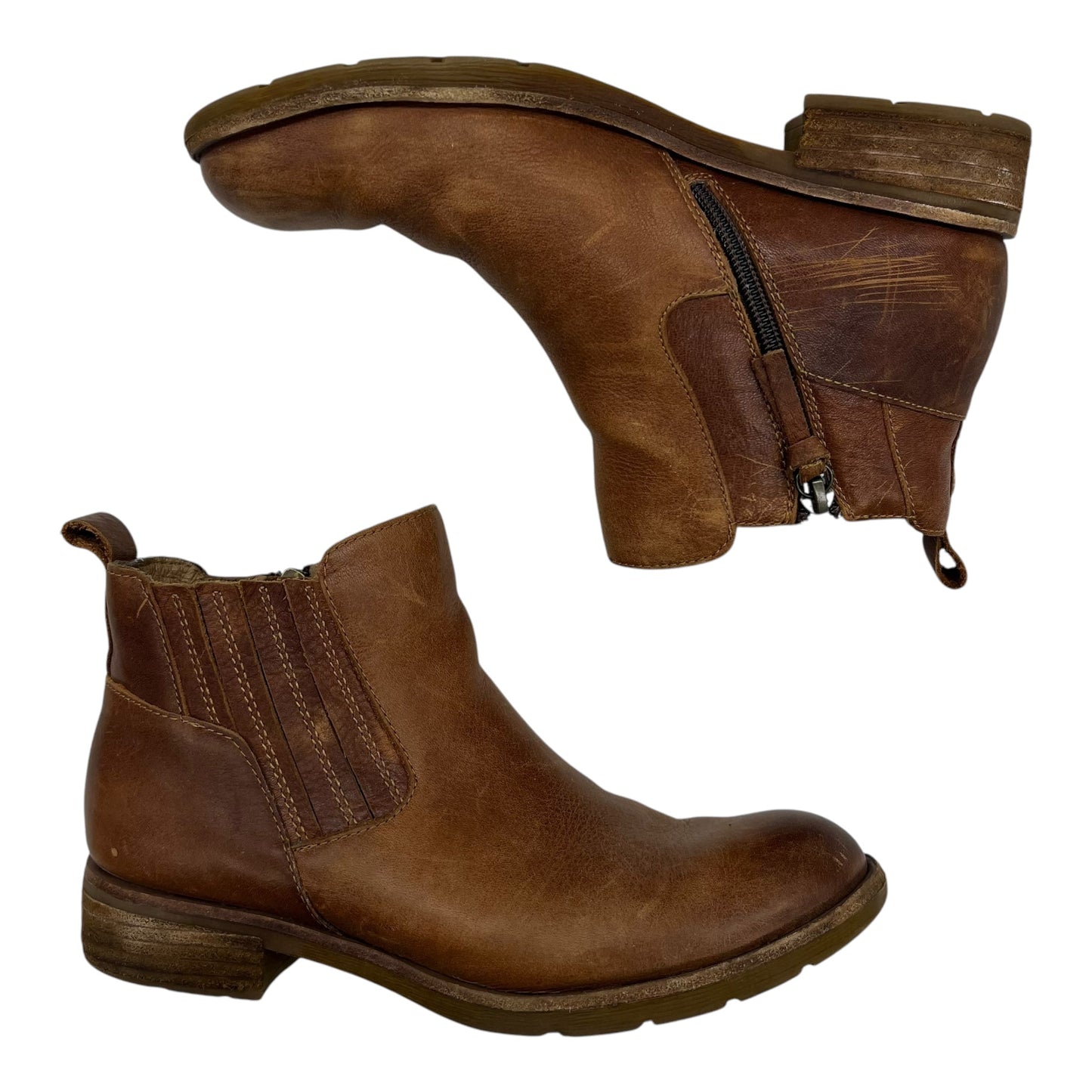 Boots Leather By Sofft In Brown, Size:7