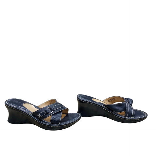 Sandals Heels Wedge By Born In Black, Size:8