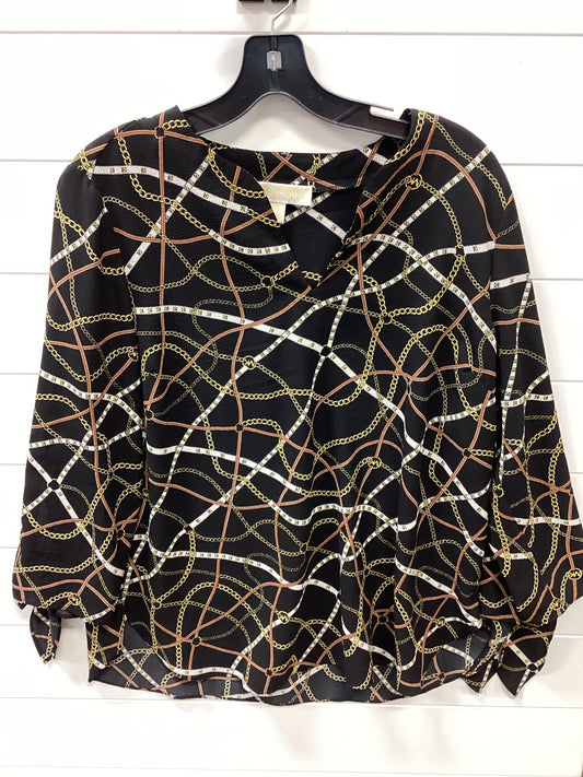 Blouse Ls By Michael By Michael Kors In Black, Size:L
