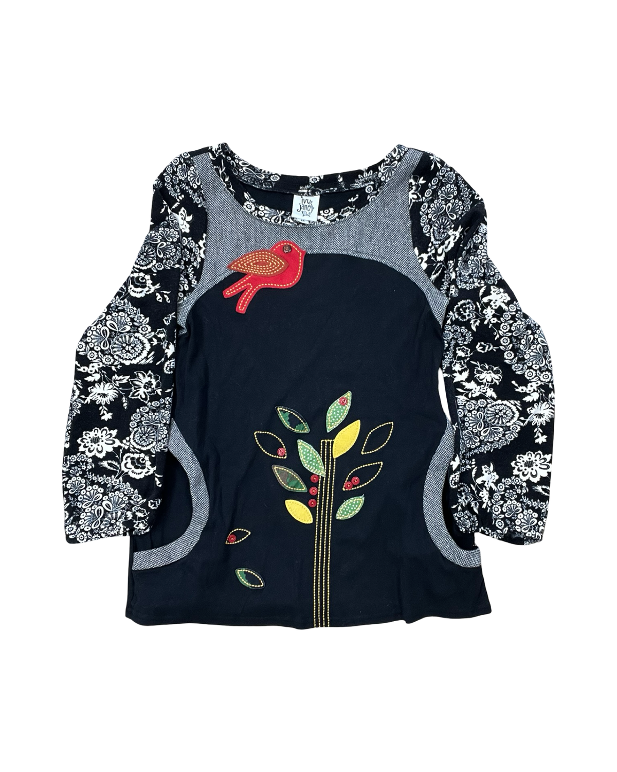 Top Ls By Clothes Mentor In Black & White, Size:M