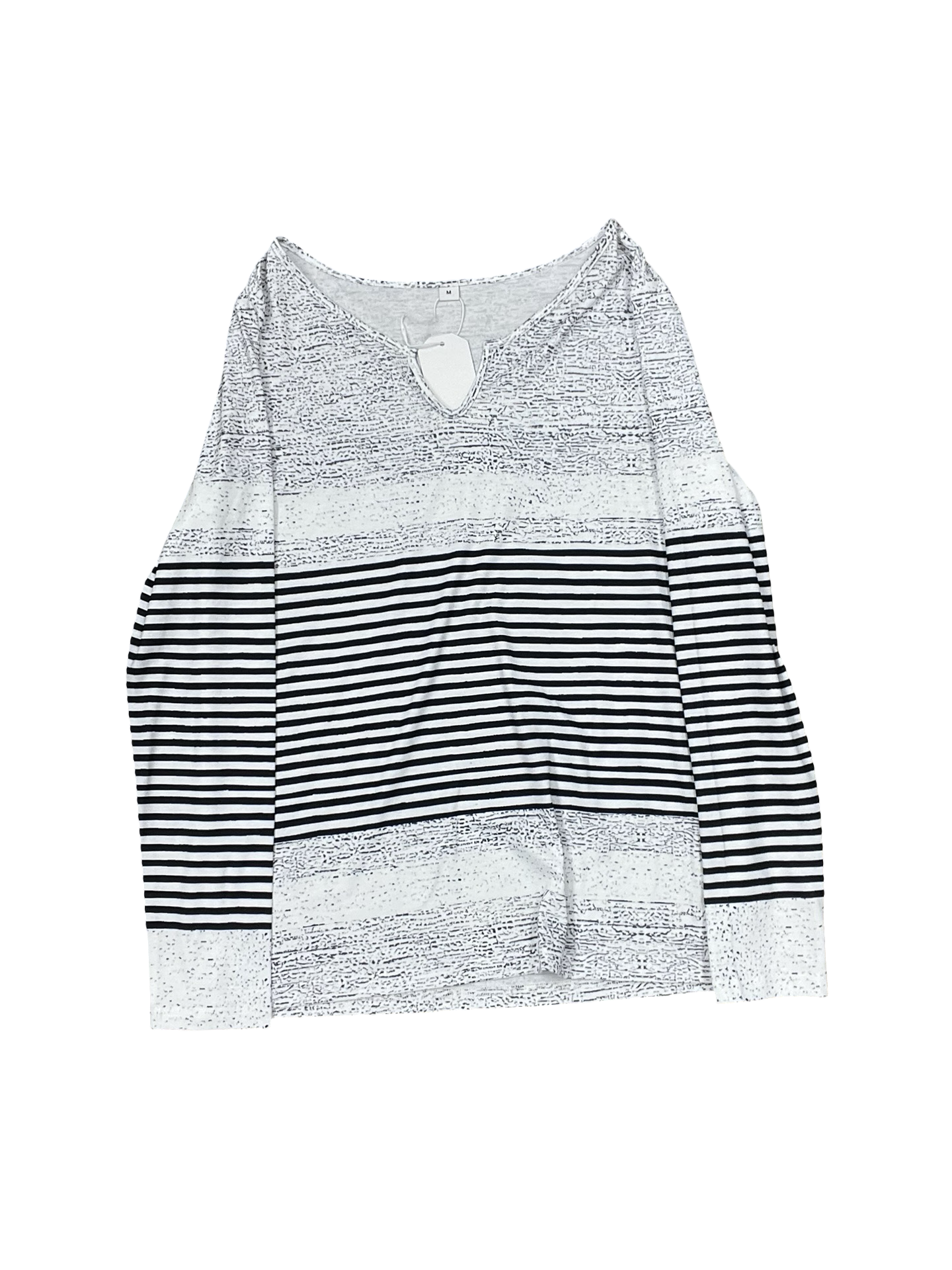 Top Ls By Clothes Mentor In Black & White, Size:M
