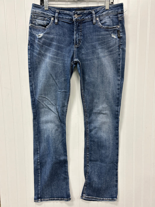 Jeans Boot Cut By Silver In Blue Denim, Size:10L